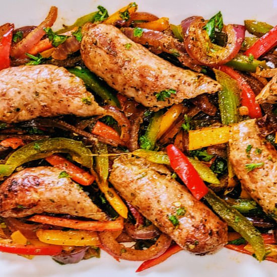 Sausage with Peppers and Onions - Recipe photo by CulinaryBeets