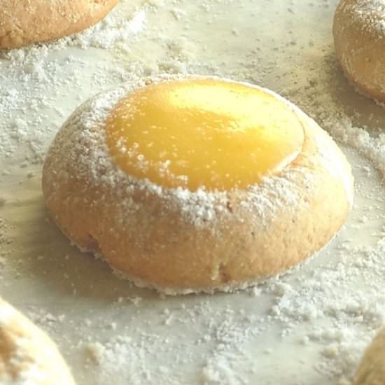 Lemon Curd Thumbprint Cookies - Recipe photo by pastryandbeyond