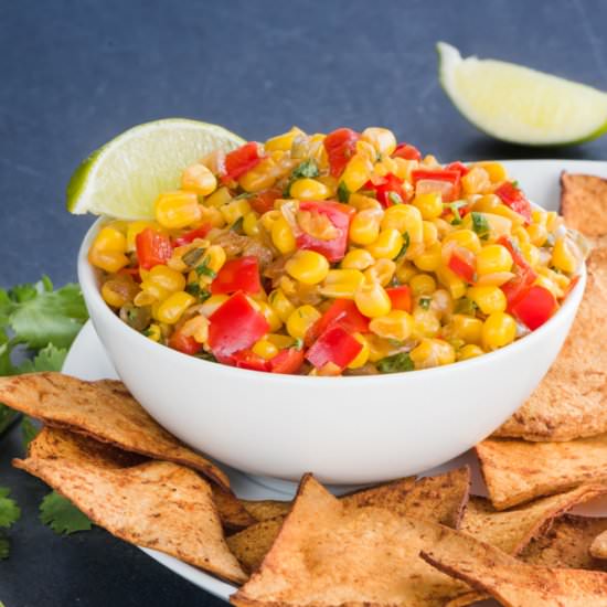 Pan-Roasted Corn Salsa (Oil Free) - Recipe photo by cleanfooddirtygirl