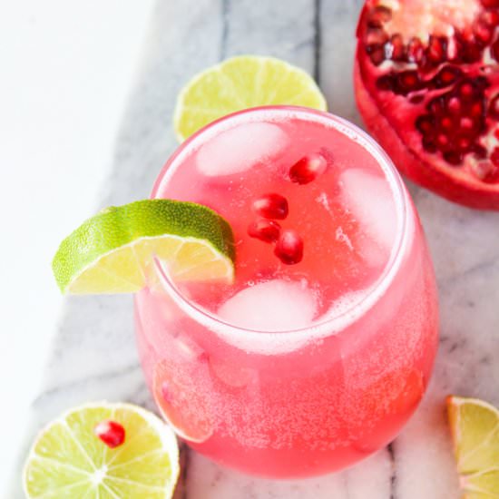 Sparkling Pomegranate Limeade - Recipe photo by Horses &amp; Heels