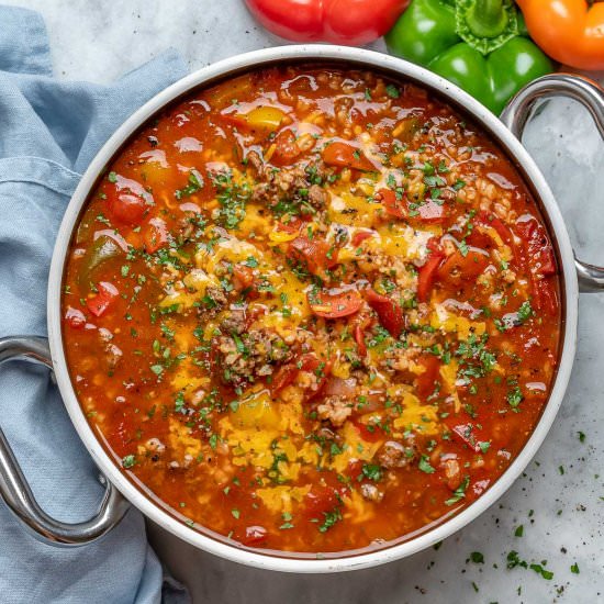 Easy Stuffed Pepper Soup - Recipe photo by healthyfitnessmeals