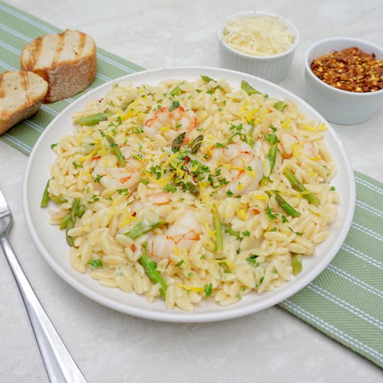 Lemon Shrimp Orzo With Asparagus - Recipe photo by anothertablespoon