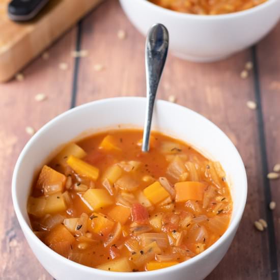 Pearl Barley Vegetable Soup - Recipe photo by neilshealthymeals