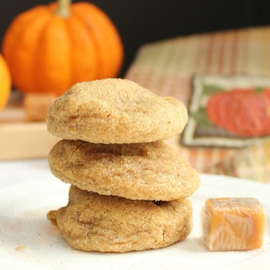 Pumpkin Snickerdoodles with Caramel - Recipe photo by Family Table Treasures