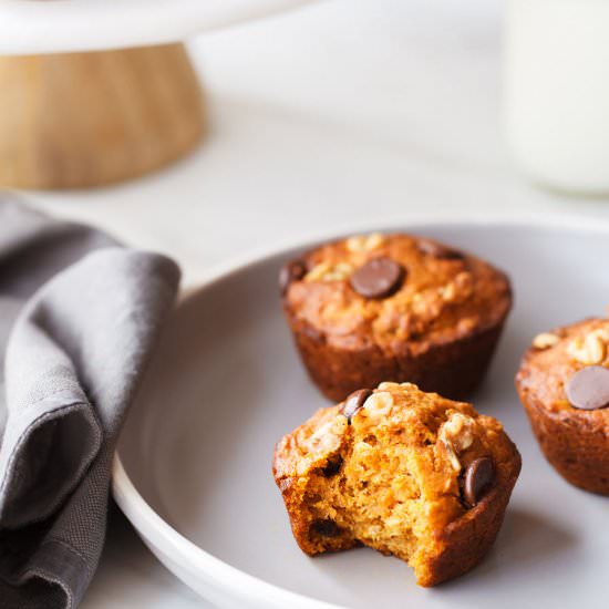 Chocolate Chip Sweet Potato Muffins - Recipe photo by cleaneatingkitchen