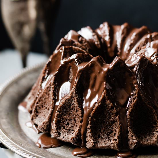 Chocolate Bundt Cake w Glaze - Recipe photo by bluebowlrecipes