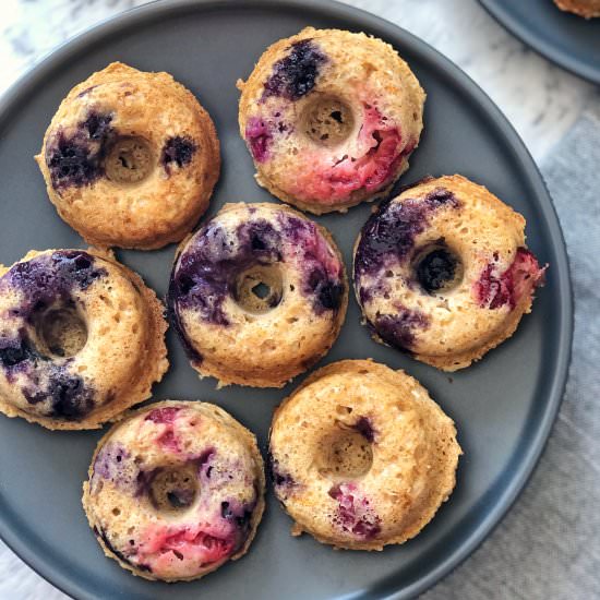 Raspberry coconut donuts or muffins - Recipe photo by Once a Foodie