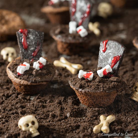 Graveyard Brownie Bites - Recipe photo by Compelled To Cook