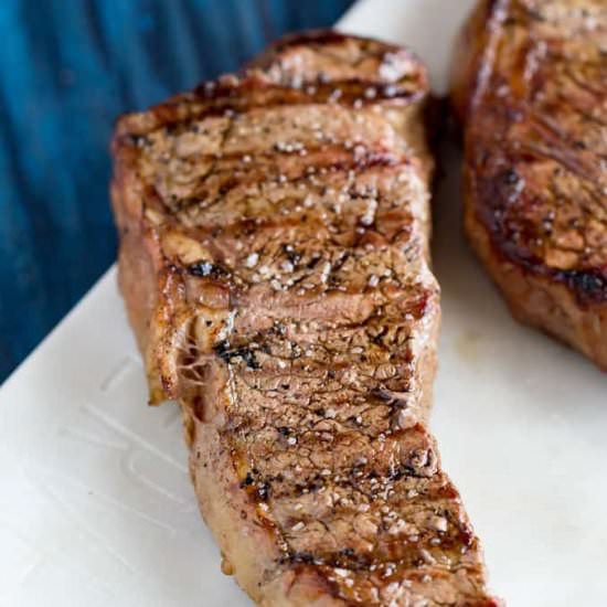 Traeger grilled New York strip - Recipe photo by Or Whatever You Do