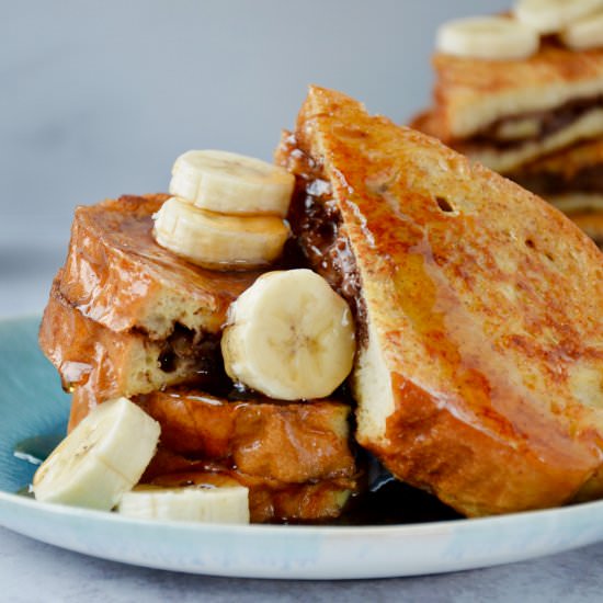 Banana Nutella Stuffed French Toast - Recipe photo by justataste
