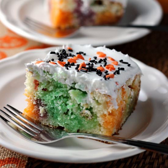 Halloween Jello Poke Cake - Recipe photo by ReneesKitchenAdventures