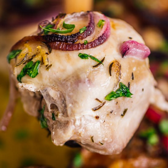 Baked Lemon Garlic Chicken Thighs - Recipe photo by giverecipe