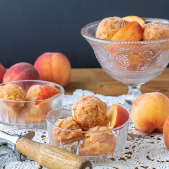 Peach Sorbet - Recipe photo by BinkysCulinaryCarnival