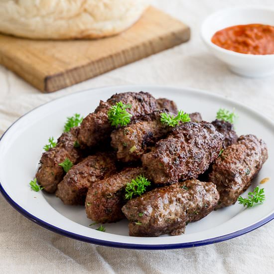 Cevapi Balkan Homemade Sausages - Recipe photo by Wandercooks
