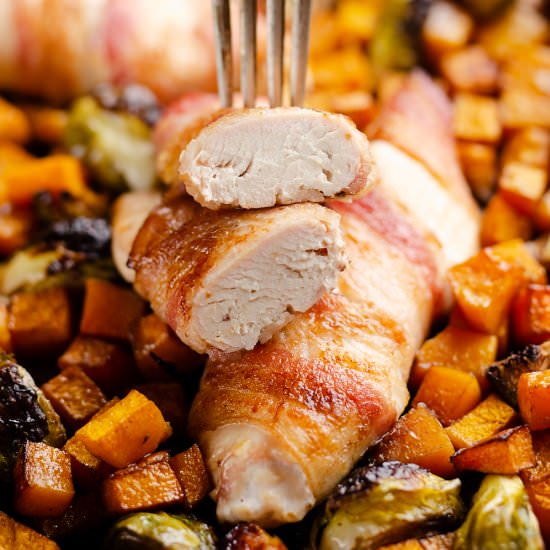 Bacon Chicken Squash Pan Dinner - Recipe photo by The Creative Bite
