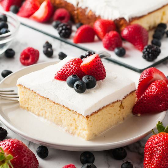 Pastel de tres leches - Recipe photo by cookedbyjulie