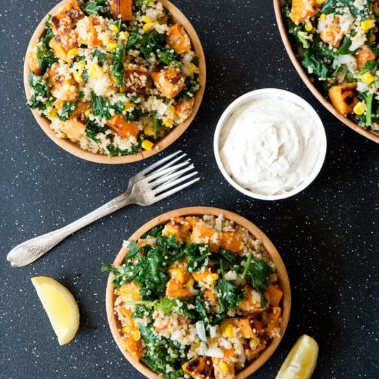 Kale, Sweet Potato, Quinoa Salad - Recipe photo by Jennifers Kitchen