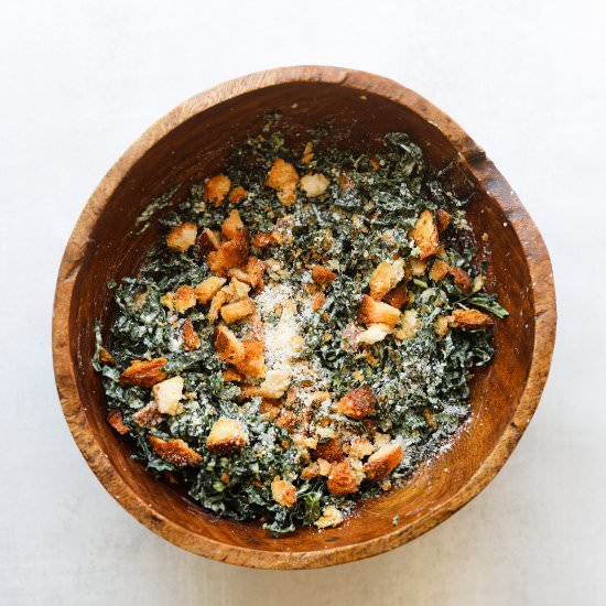 The Perfect Kale Caesar Salad - Recipe photo by Craving California