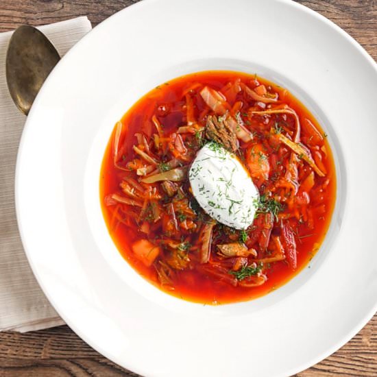 Russian Borscht Soup - Recipe photo by Brian Jones