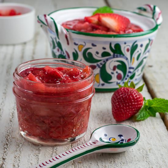 Strawberry Rhubarb Mint Compote - Recipe photo by a meal in mind