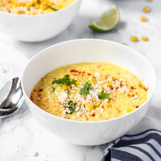 Creamy Mexican Corn Chowder - Recipe photo by A Seasoned Greeting