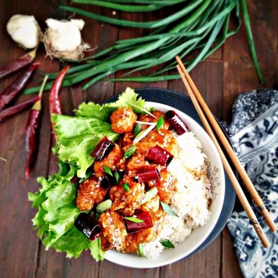 Kung Pao Chicken Rice Bowl - Recipe photo by MyHomeDiaryinTurkey