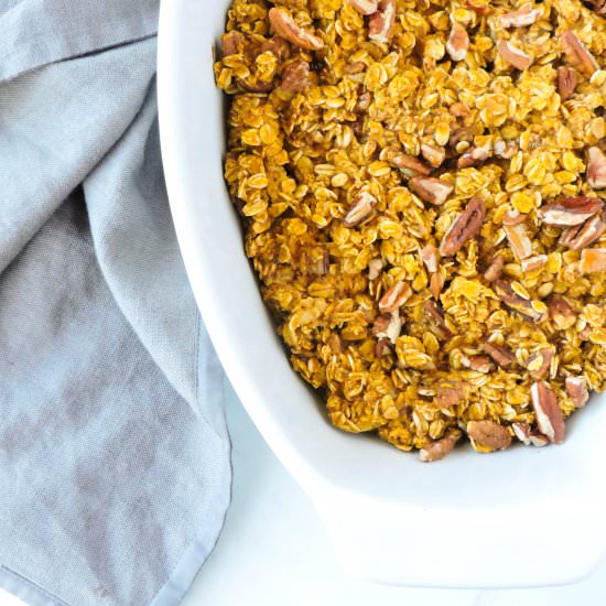 Pumpkin Pecan Baked Oatmeal - Recipe photo by Fresh Fit Kitchen