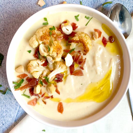 Roasted Cauliflower Soup – Paleo - Recipe photo by restorativecuisine