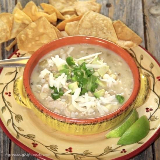White Cheddar Chicken Chili - Recipe photo by Great 8 Friends