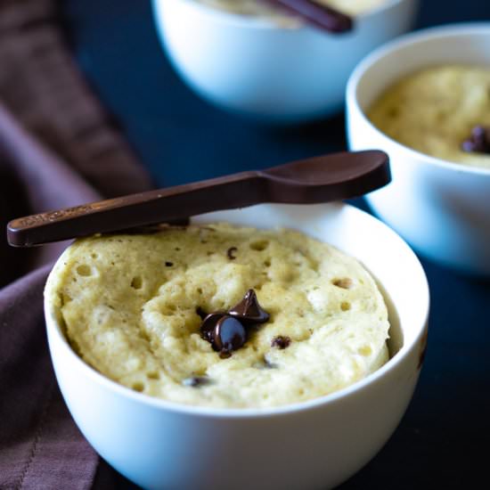 Gluten-Free Chocolate Chip Mug Cake - Recipe photo by TheDeliciousSpoon