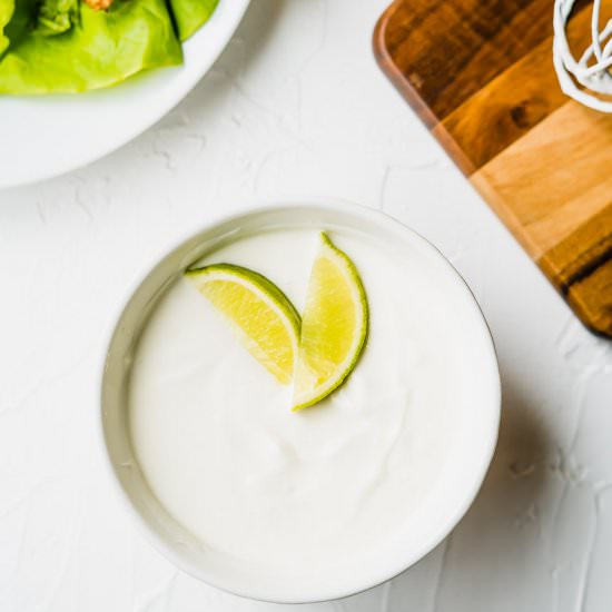 Mexican Lime Crema - Recipe photo by TheDeliciousSpoon