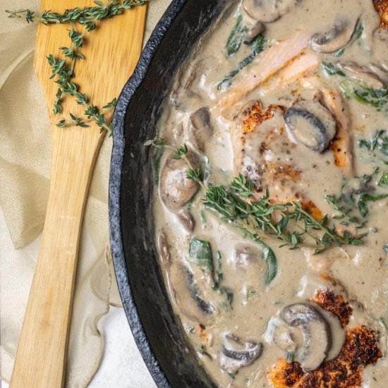 Blackened Salmon w/ Cream Sauce - Recipe photo by Tamara J.