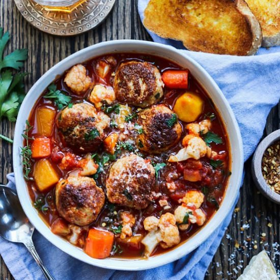 spicy turkey meatball stew - Recipe photo by Give it Some Thyme
