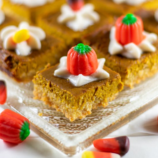 Pumpkin Pie Spice Bars GF, DF, V - Recipe photo by a meal in mind