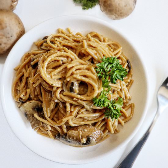 Creamy Mushroom Pasta - Recipe photo by TheCurryMommy