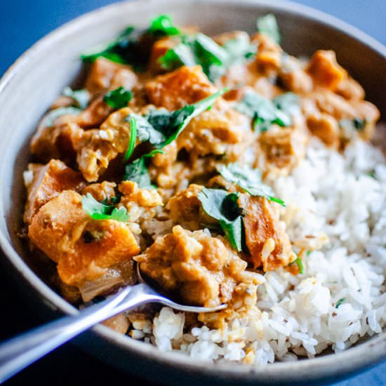 Pumpkin Chickpea Sweet Potato Curry - Recipe photo by moon and spoon and yum.