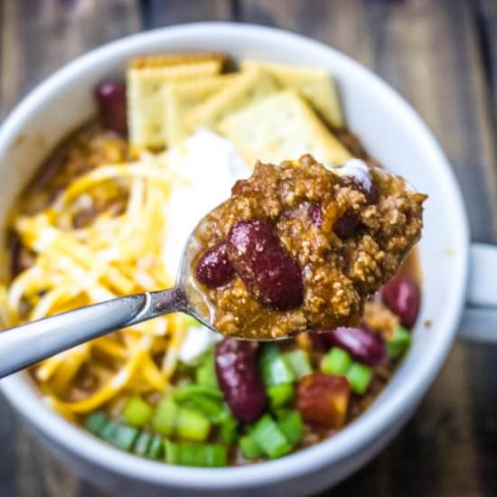 Classic Chili with Beans - Recipe photo by Sweet Beginnings