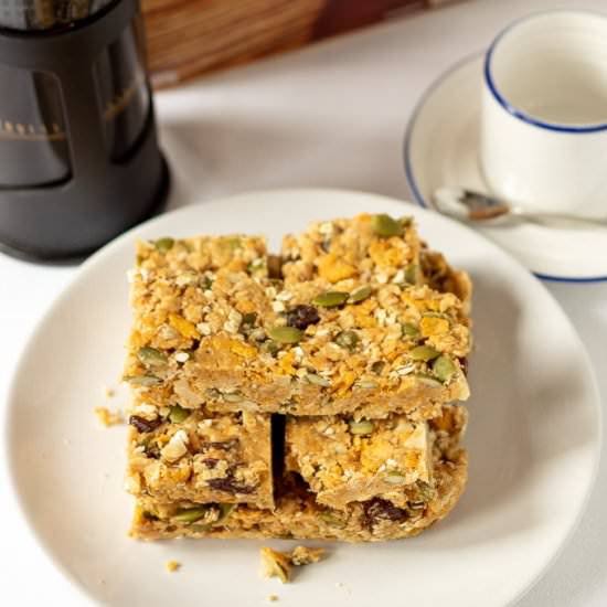 No-Bake Cereal Breakfast Bars - Recipe photo by neilshealthymeals
