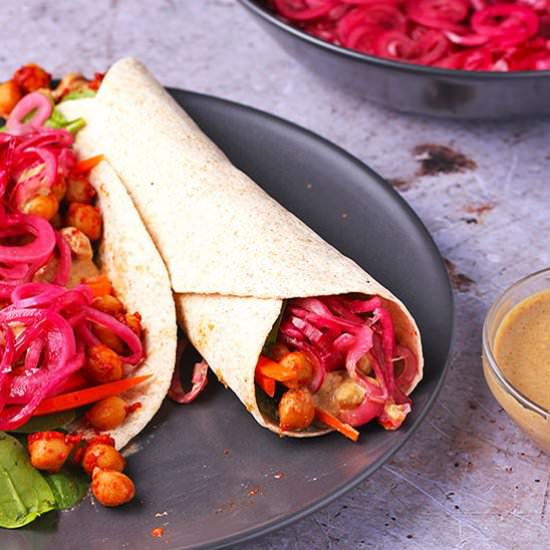 BBQ chickpea wraps - Recipe photo by veganwithgusto