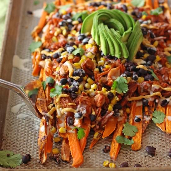 Jackfruit Sweet Potato Nachos - Recipe photo by zenandzaatar