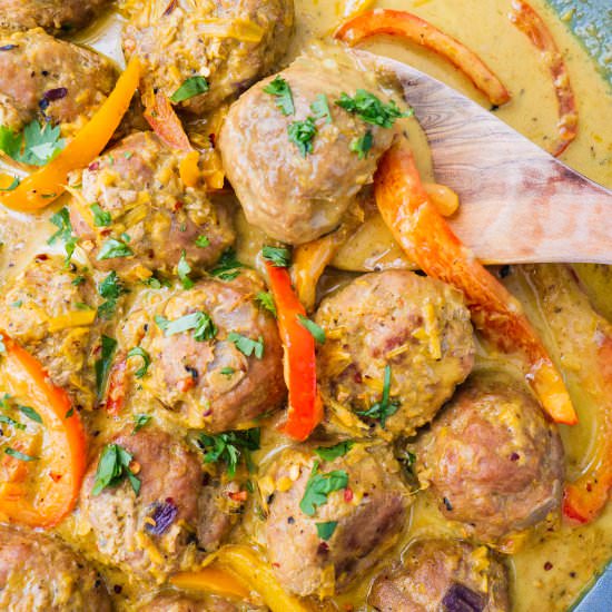 Whole30 Thai Coconut Curry Meatball - Recipe photo by Shuangys Kitchensink