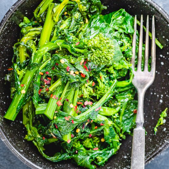 Sauteed Broccoli Rabe - Recipe photo by sipandfeast