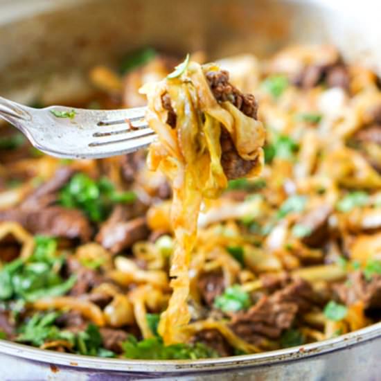 Low Carb Asian Beef Cabbage Noodles - Recipe photo by MyLifeCookbook