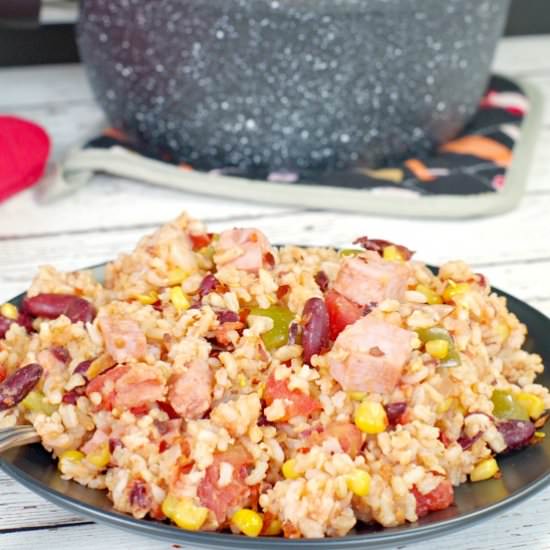 Leftover Ham, Rice & Beans - Recipe photo by Food Meanderings
