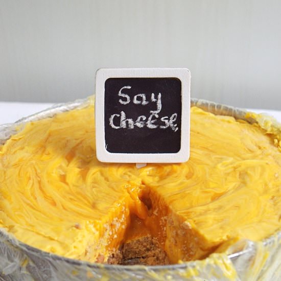 NO BAKE EGGLESS MANGO CHEESECAKE - Recipe photo by Sowmya Sundararajan