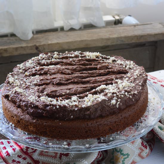 Walnut cake with pumpkin frosting - Recipe photo by lipodve