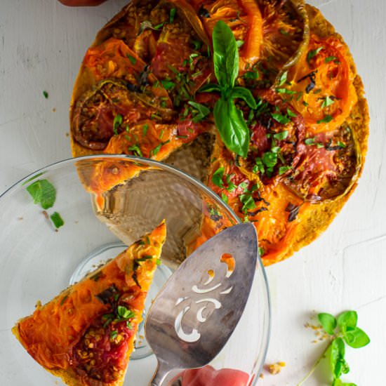 Roasted Heirloom Tomato Tart, GF, V - Recipe photo by a meal in mind