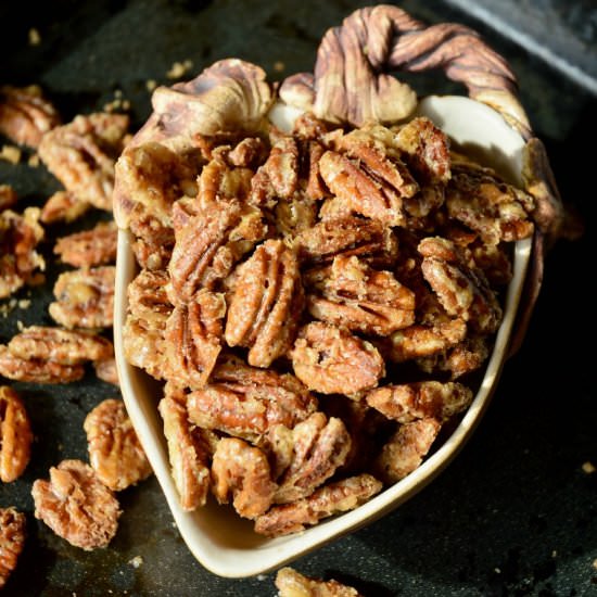 Maple Glazed Pecans - Recipe photo by thisishowicook