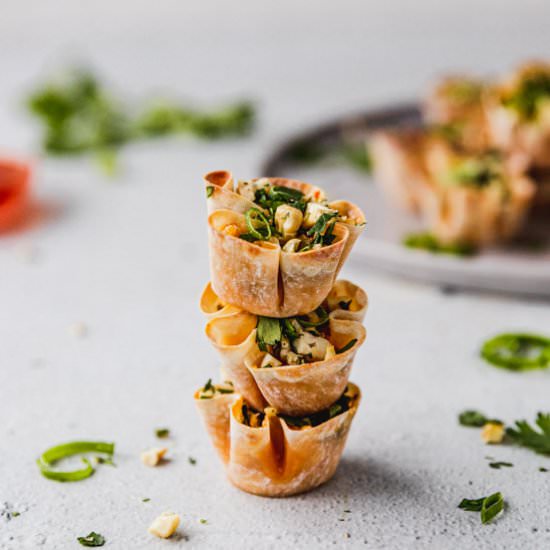 Cheesy Pepper Jelly Wonton Cups - Recipe photo by Fork in the Kitchen