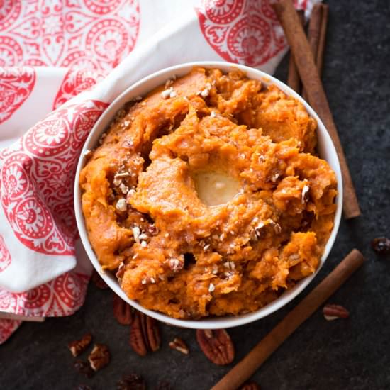 Autumn Spiced Mashed Sweet Potatoes - Recipe photo by recipesworthrepeating